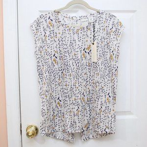 Rachel Zoe 100% Linen Floral Blouse (Large)